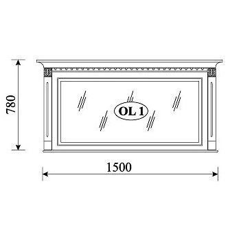 На фото схема із розмірами дзеркала ORFEUSZ TARANKO OL-1