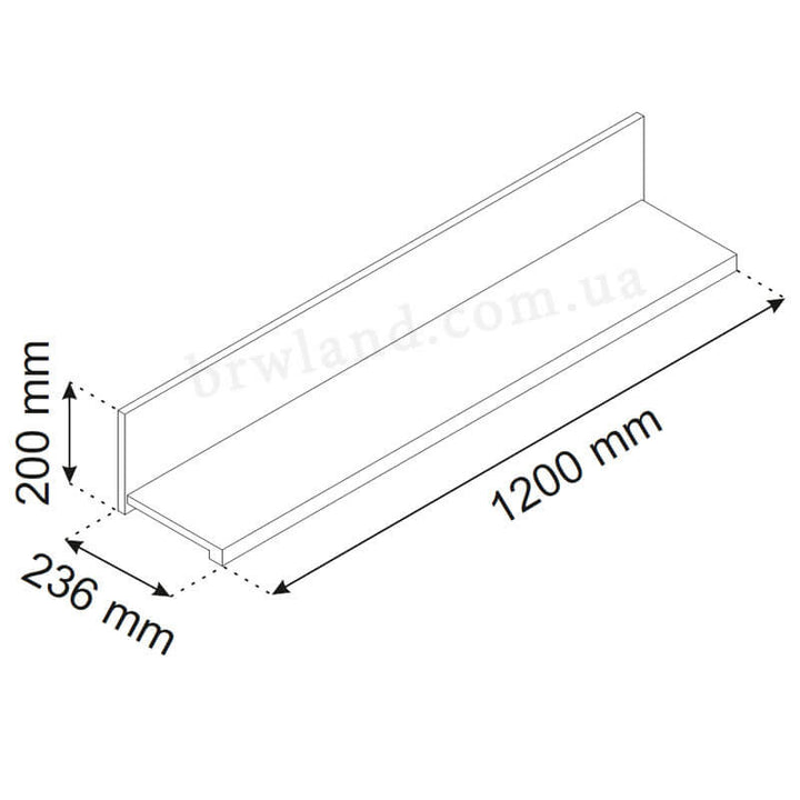 Фото схеми з розмірами полиці 120 ПАВІ ВМВ