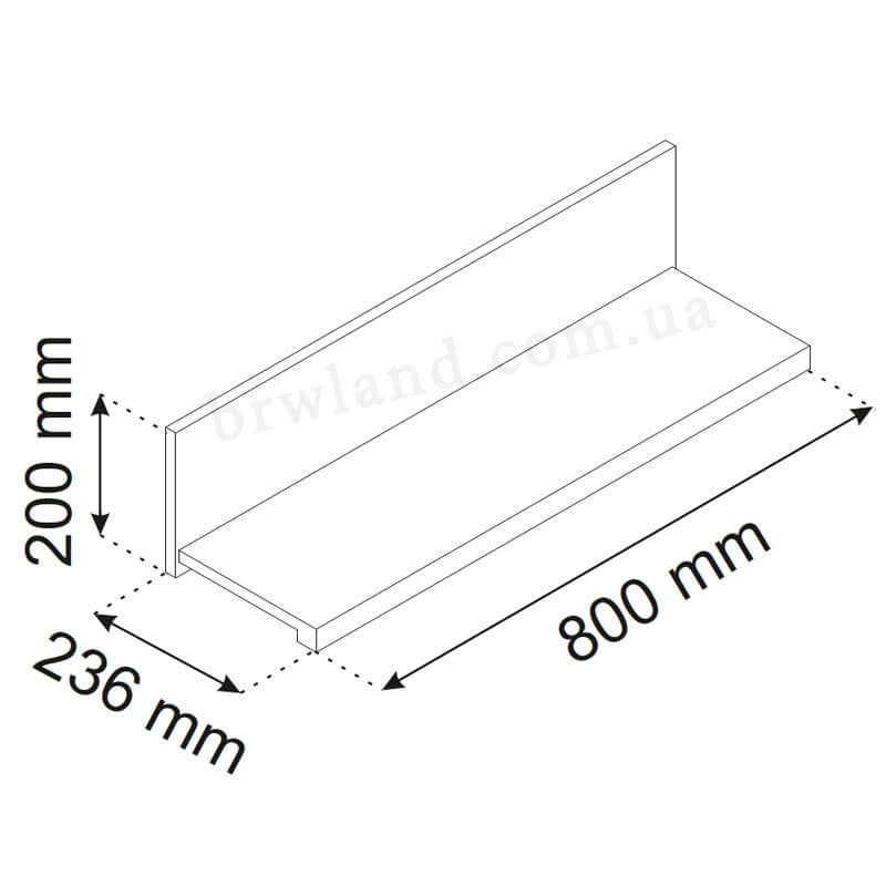 Фото схеми з розмірами полиці 80 ПАВІ ВМВ