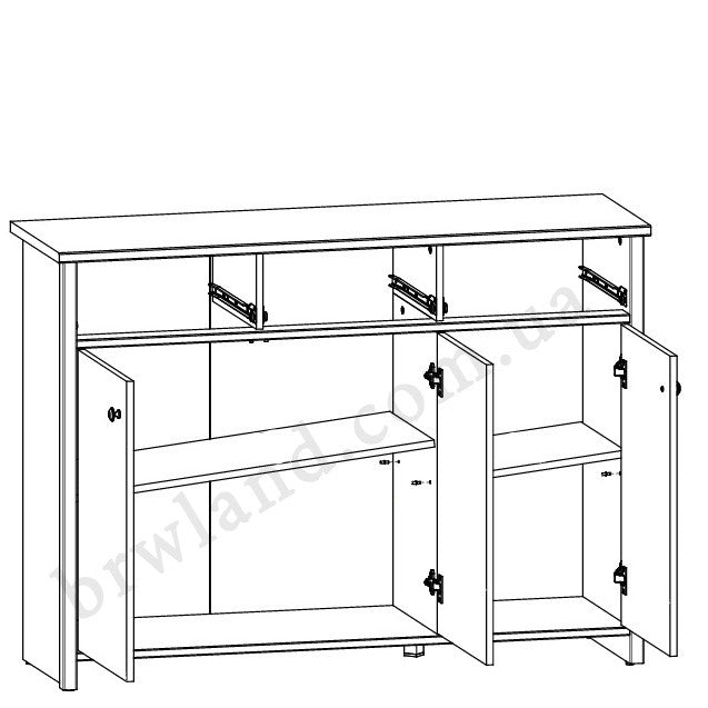 Фото схеми наповнення комоду ПОРТО БРВ KOM3D3S