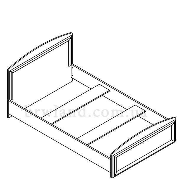 На фото схема ліжка (каркас) САЛЕРНО LOZ/120 ГЕРБОР