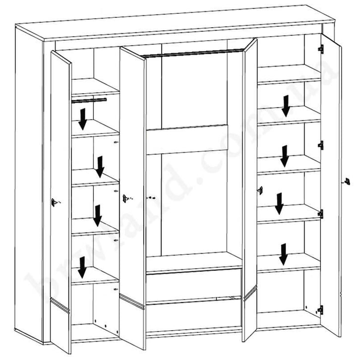 Фото схеми наповнення шафи СЕЛЕНА ГЕРБОР SZF4D2S