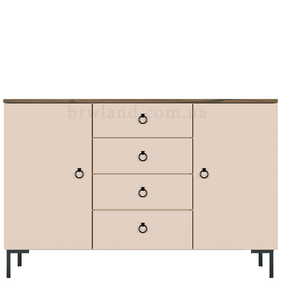 Фото комода СІМПЛ БРВ KOM2D4S макадамія / дуб ліворно