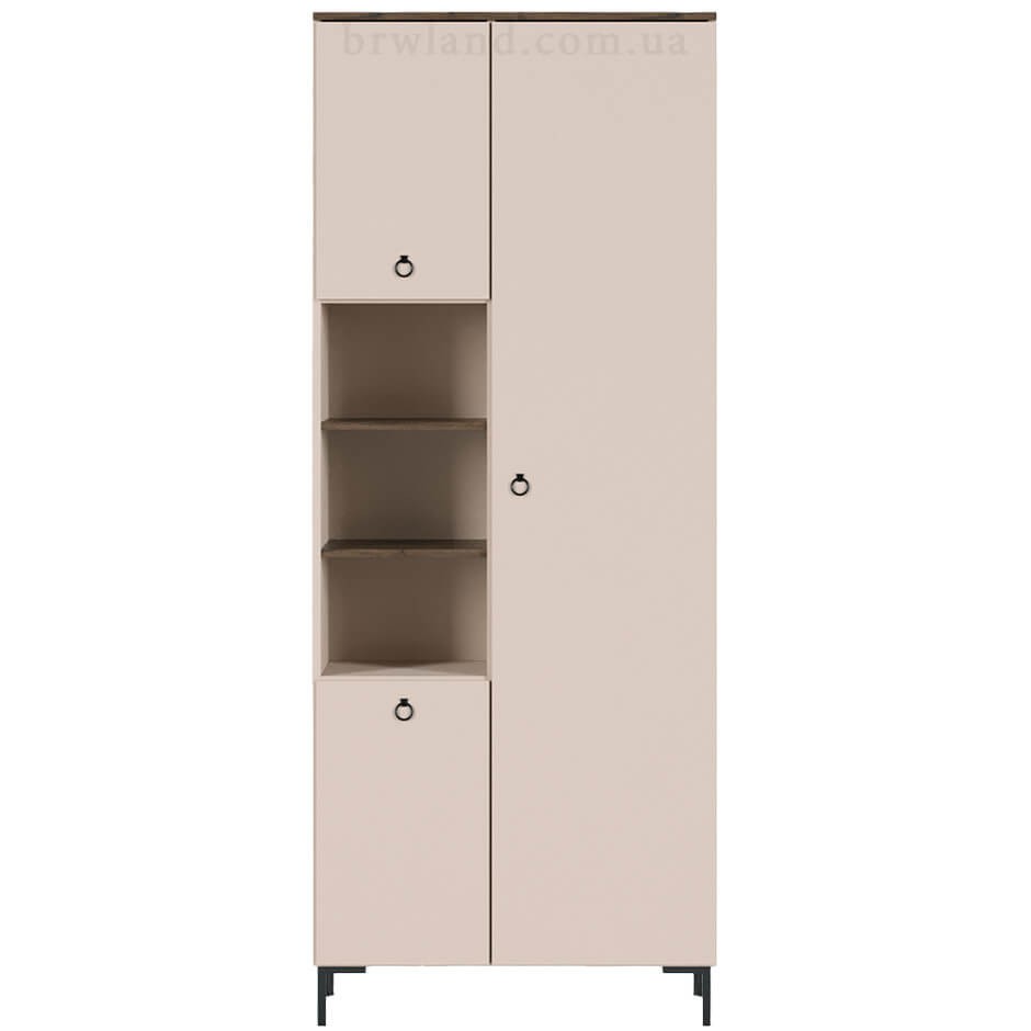 Фото стелажу СІМПЛ БРВ REG3D макадамія / дуб ліворно