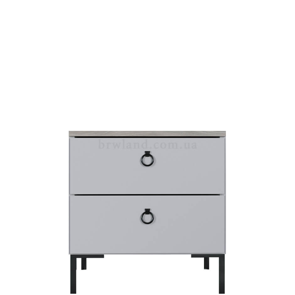 Фото приліжкової тумбочки  СІМПЛ БРВ KOM2S кашемір / вяз ліберті світлий