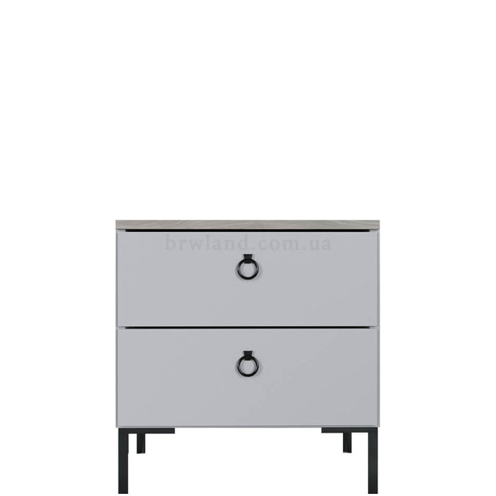 Фото приліжкової тумбочки  СІМПЛ БРВ KOM2S кашемір / вяз ліберті світлий