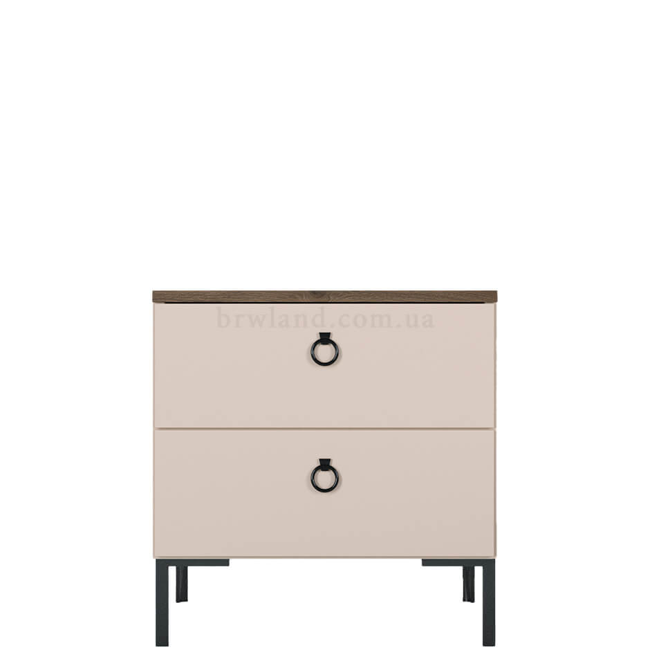 Фото приліжкової тумбочки СІМПЛ БРВ KOM2S макадамія / дуб ліворно