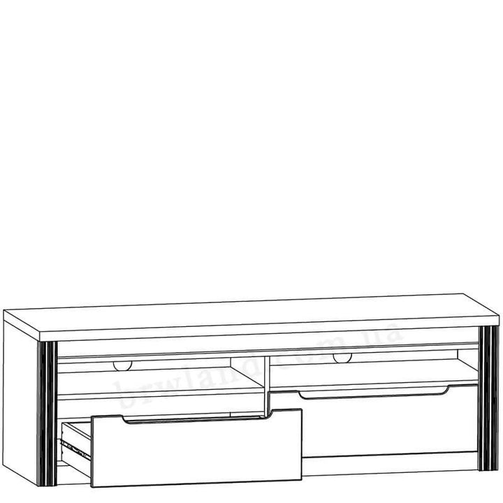 На фото схема наповнення тумби ТВ RTV2S меблів для вітальні СОЛОМІЯ БРВ-Україна