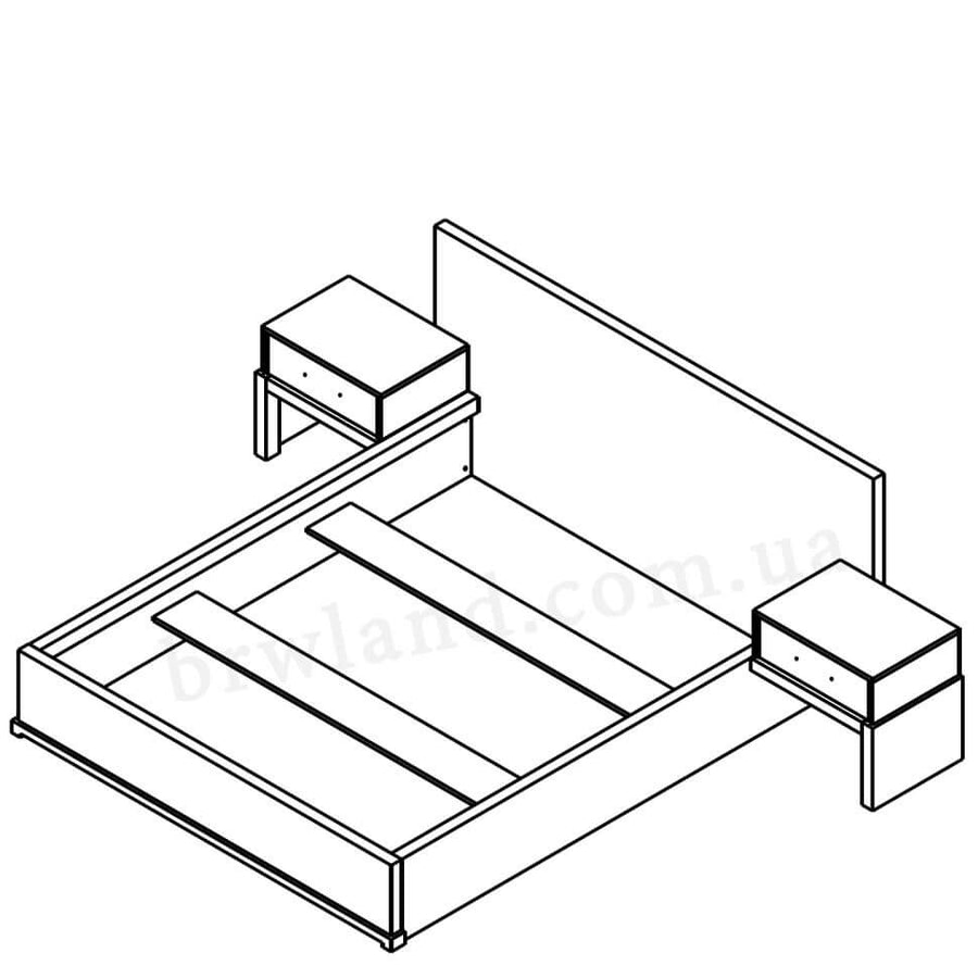 Фото схеми ліжка з тумбами СТЕММА ГЕРБОР LOZ160 (каркас)