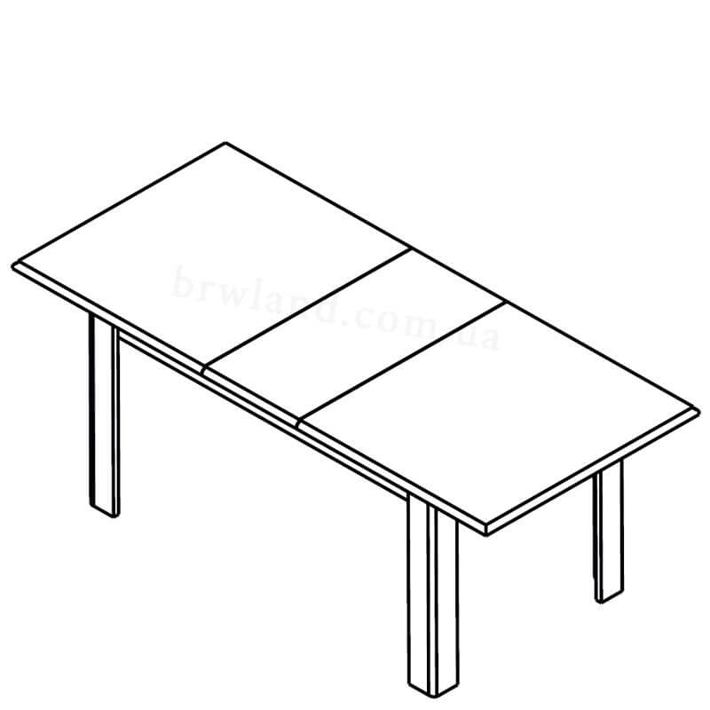 На фото схема обіднього столу STO160 СОНАТА ГЕРБОР в розкладеному вигляді