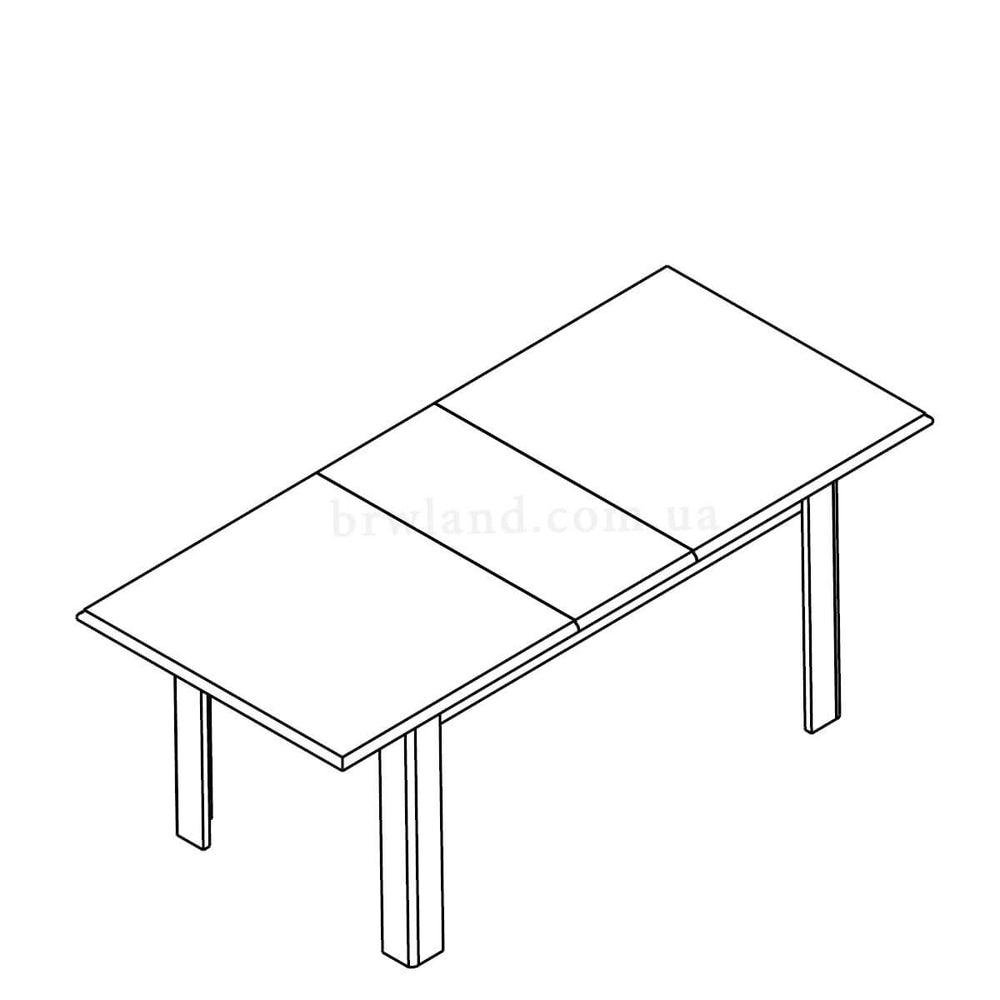 Фото схеми обіднього столу STO160 СОНАТА НЬЮ ГЕРБОР в розкладеному вигляді