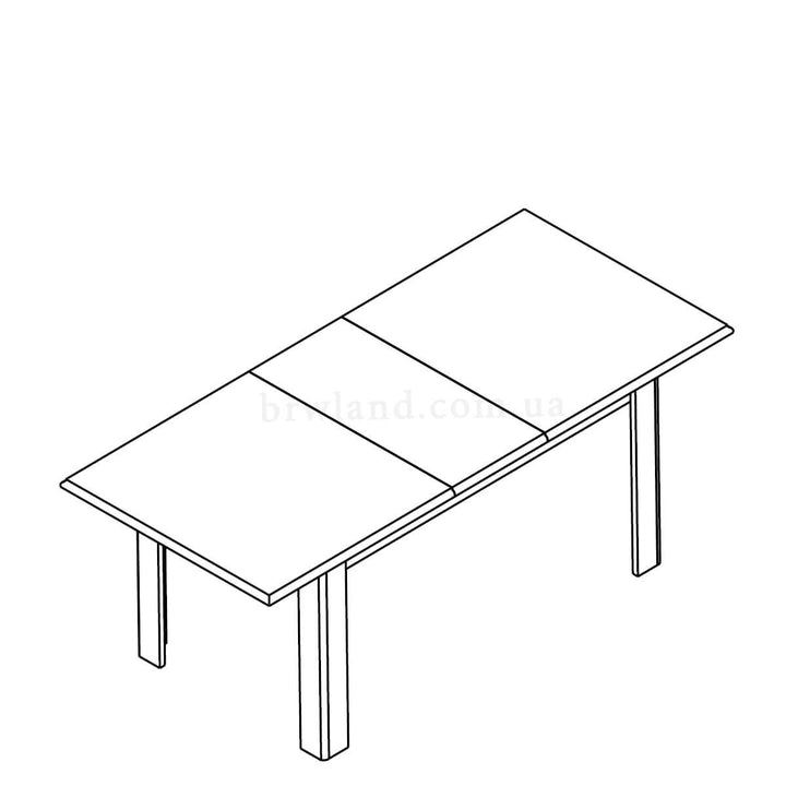 Фото схеми обіднього столу STO160 СОНАТА НЬЮ ГЕРБОР в розкладеному вигляді