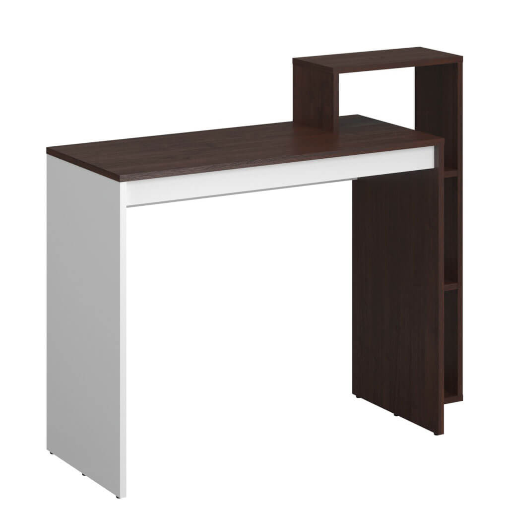 Фото вигляду збоку письмового столу 110H ВМВ дуб венге / білий