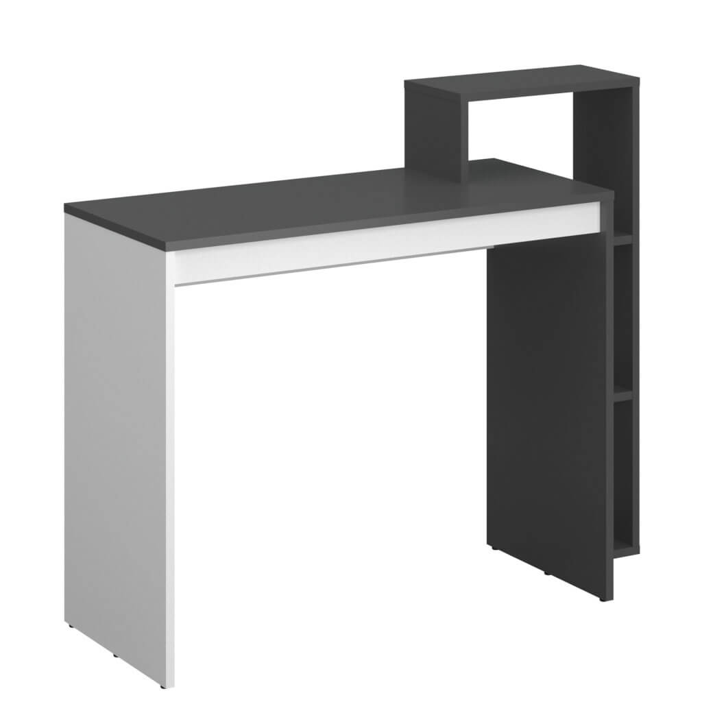 Фото вигляду збоку письмового столу 110H ВМВ графіт / білий