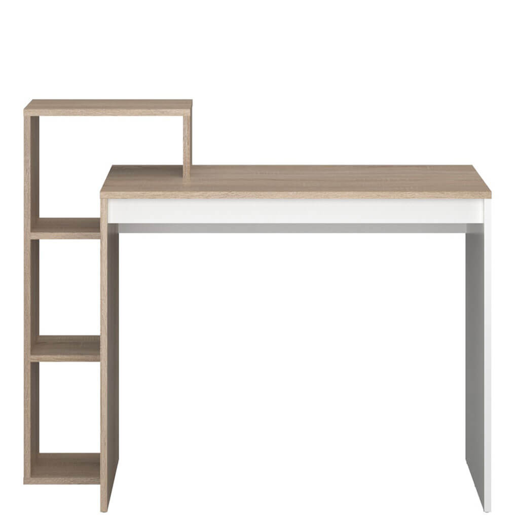 Фото вигляду спереду письмового столу 110H ВМВ дуб сонома / білий