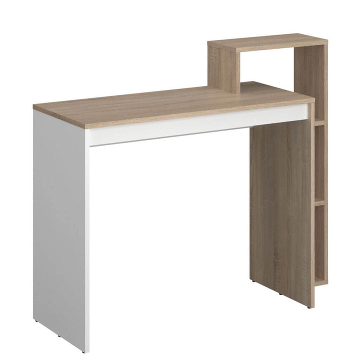 Фото вигляду збоку письмового столу 110H ВМВ дуб сонома / білий