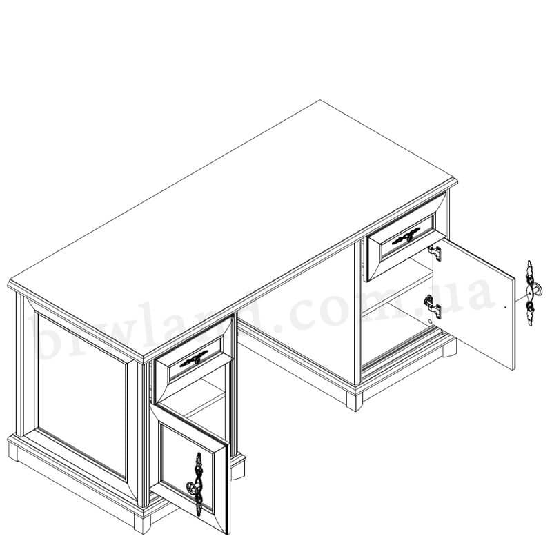 Фото схеми наповнення письмового столу 158 СОНАТА ГЕРБОР