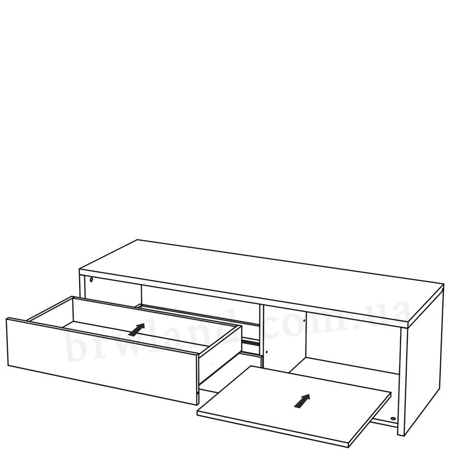 На фото схема наповнення тумби під телевізор TAHOE LIVEO TA2