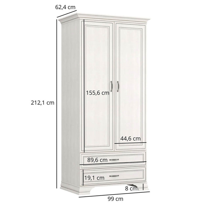Фото розмірів шафи TIFFANY II MEBELBOS 2D2S