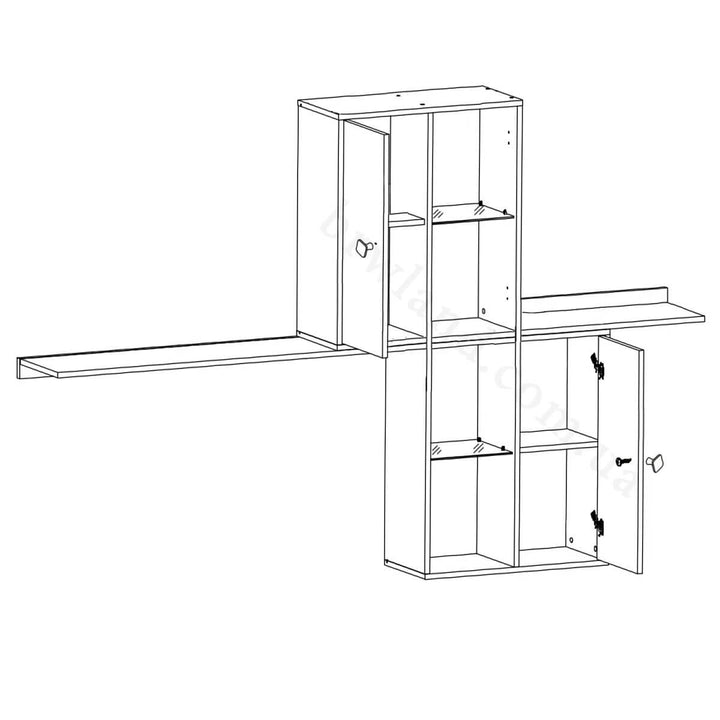 Фото схеми наповнення навісної вітрини з полицями стінки ВЕЛАР БРВ-Україна