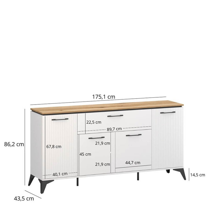 Фото розмірів комода VELUTTO MEBELBOS 4D1S