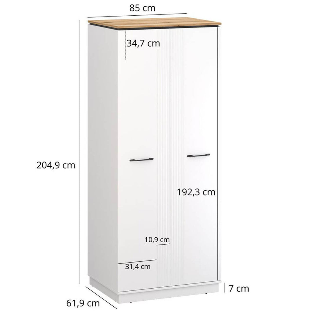 Фото розмірів шафи VELUTTO MEBELBOS 2D