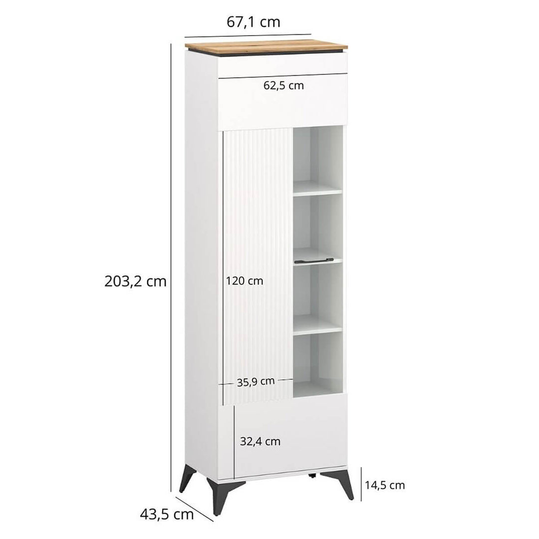 Фото розмірів вітрини VELUTTO MEBELBOS 1W