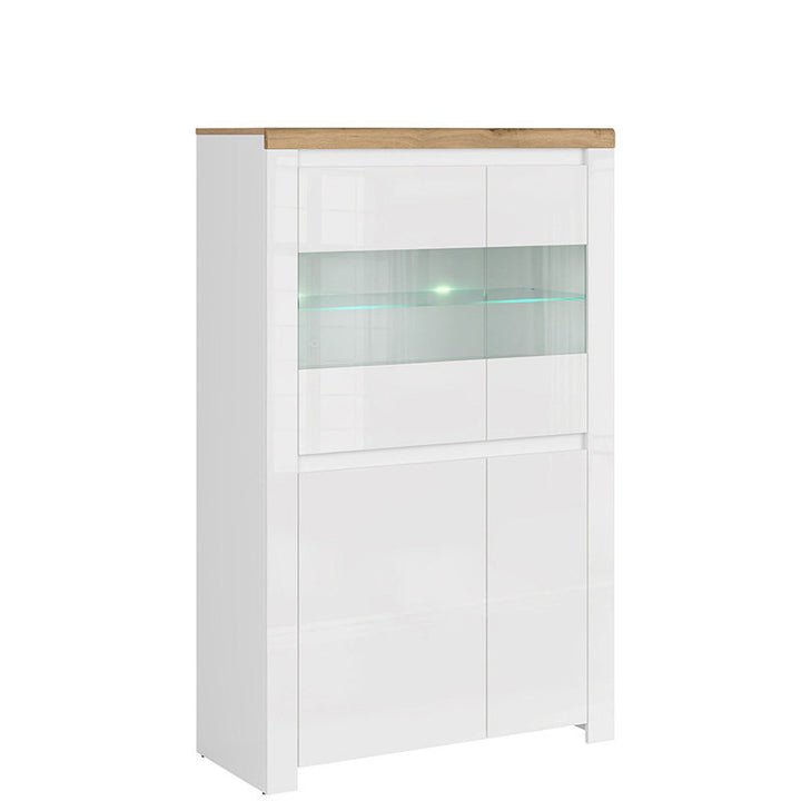 Фото низької вітрини VIGO MEBELBOS 2D2W з підсвіткою полиць