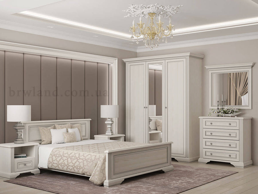 Фото меблів для спальні ВАЙТ ГЕРБОР ясен сніговий / сосна срібна