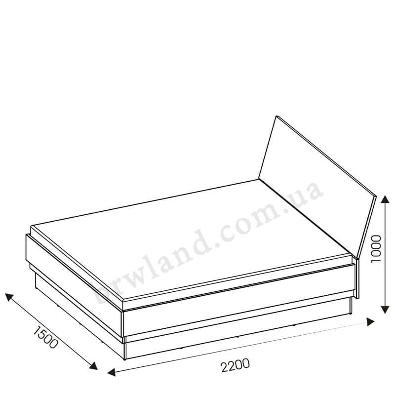 На фото схема із розмірами ліжка 140 YORK LIVEO Y18/140