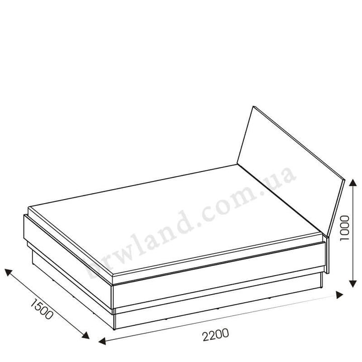 На фото схема із розмірами ліжка 140 YORK LIVEO Y18/140