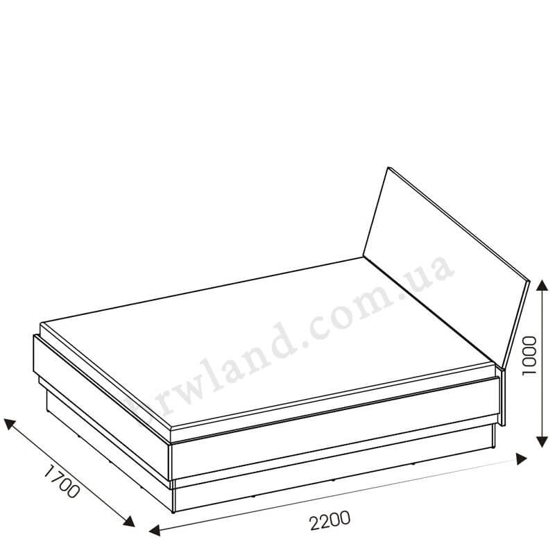 На фото схема із розмірами ліжка 160 YORK LIVEO Y18/160