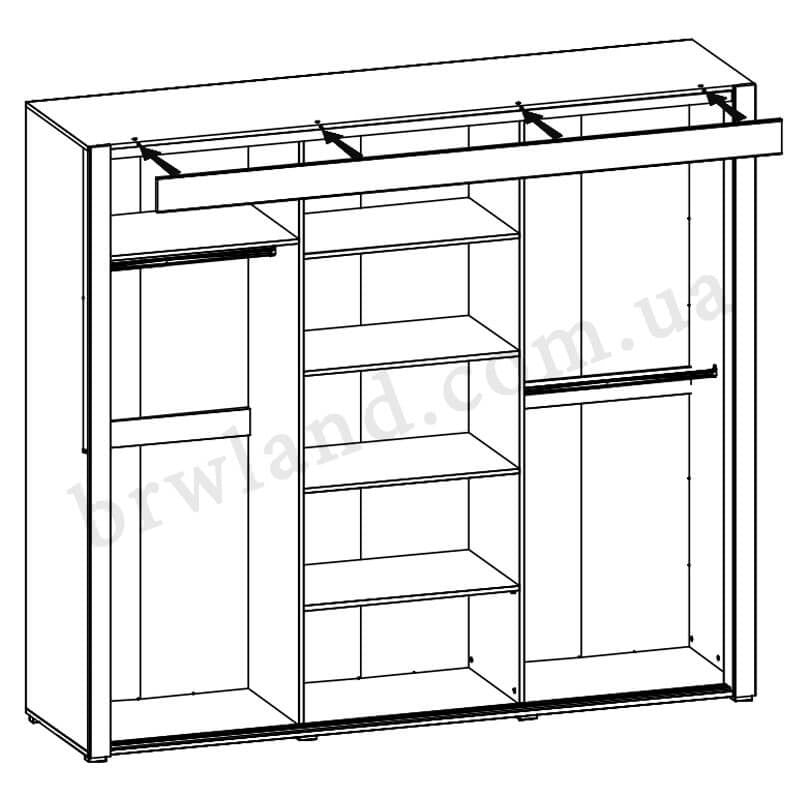 На фото схема наповнення шафи-купе YORK LIVEO Y9