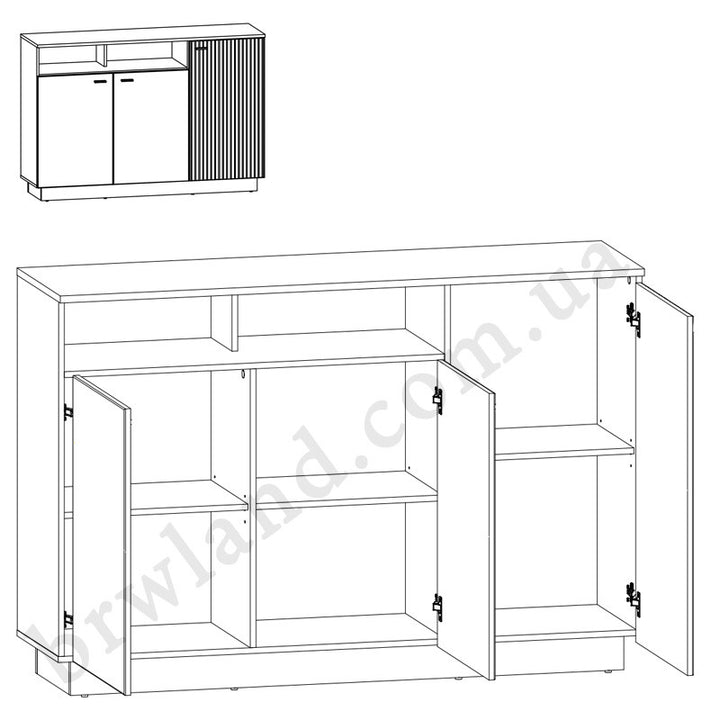 Фото схеми з наповненням тумби ZENDA BRW KOM3D/150