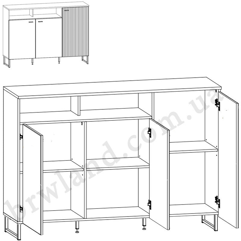 Фото схеми з наповненням тумби ZENDA BRW KOM3D/150/U