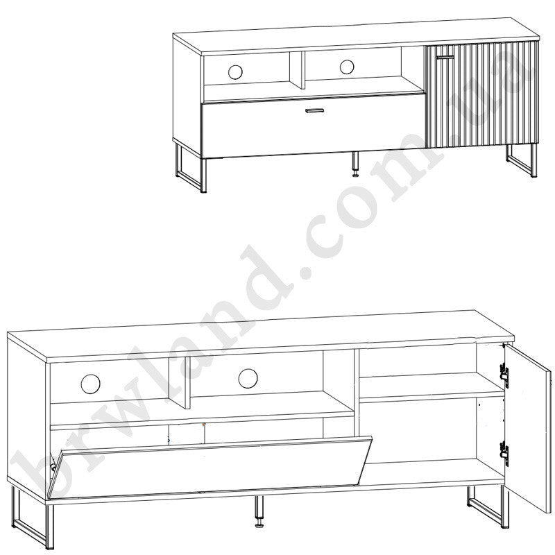 Фото схеми з наповненням тумби ТВ ZENDA BRW RTV1D1B/U